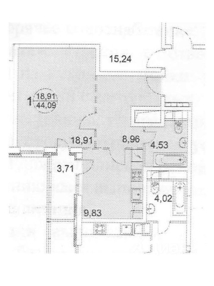 Продаю однокомнатную квартиру 44.09м² Носовихинское ш., 43, Реутов ...
