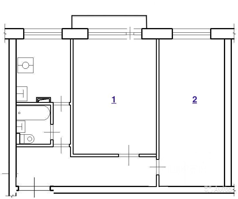 Продажа двухкомнатной квартиры 41м² ул. Авиаторов, 16, Москва, НАО ...