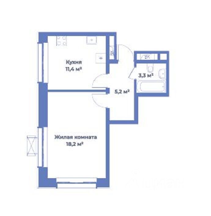 Купить однокомнатную квартиру 38.1м² Яузская ул., Мытищи, Московская ...