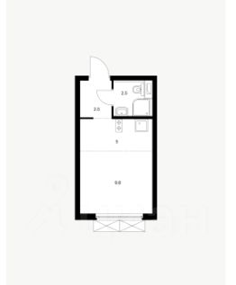 студия, 20 м², этаж 28