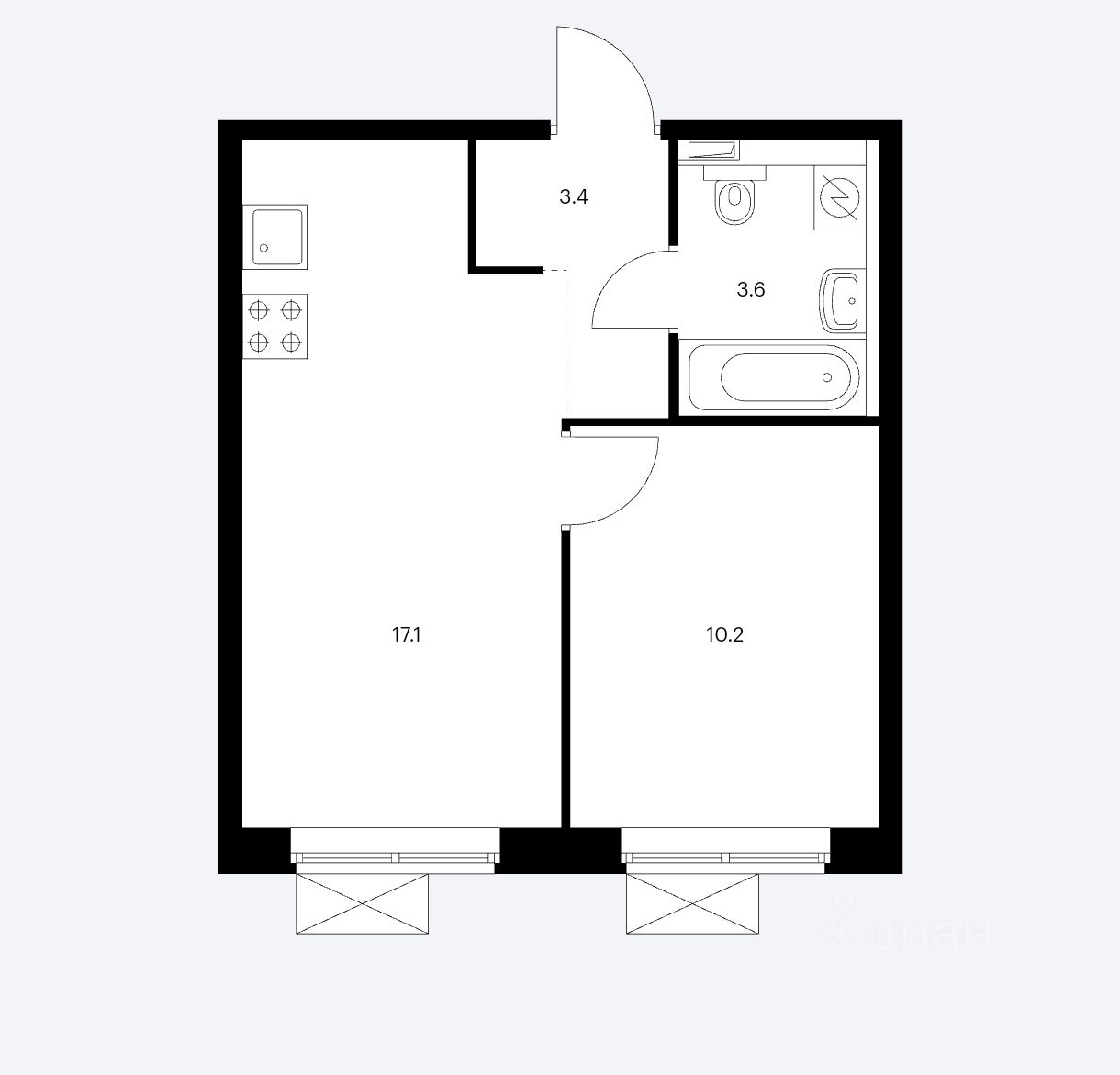 Продаю однокомнатную квартиру 34м² Москва, ЮАО, р-н Чертаново Южное ...